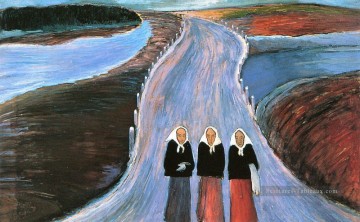 femmes sur la route Marianne von Werefkin Expressionnisme Peinture à l'huile